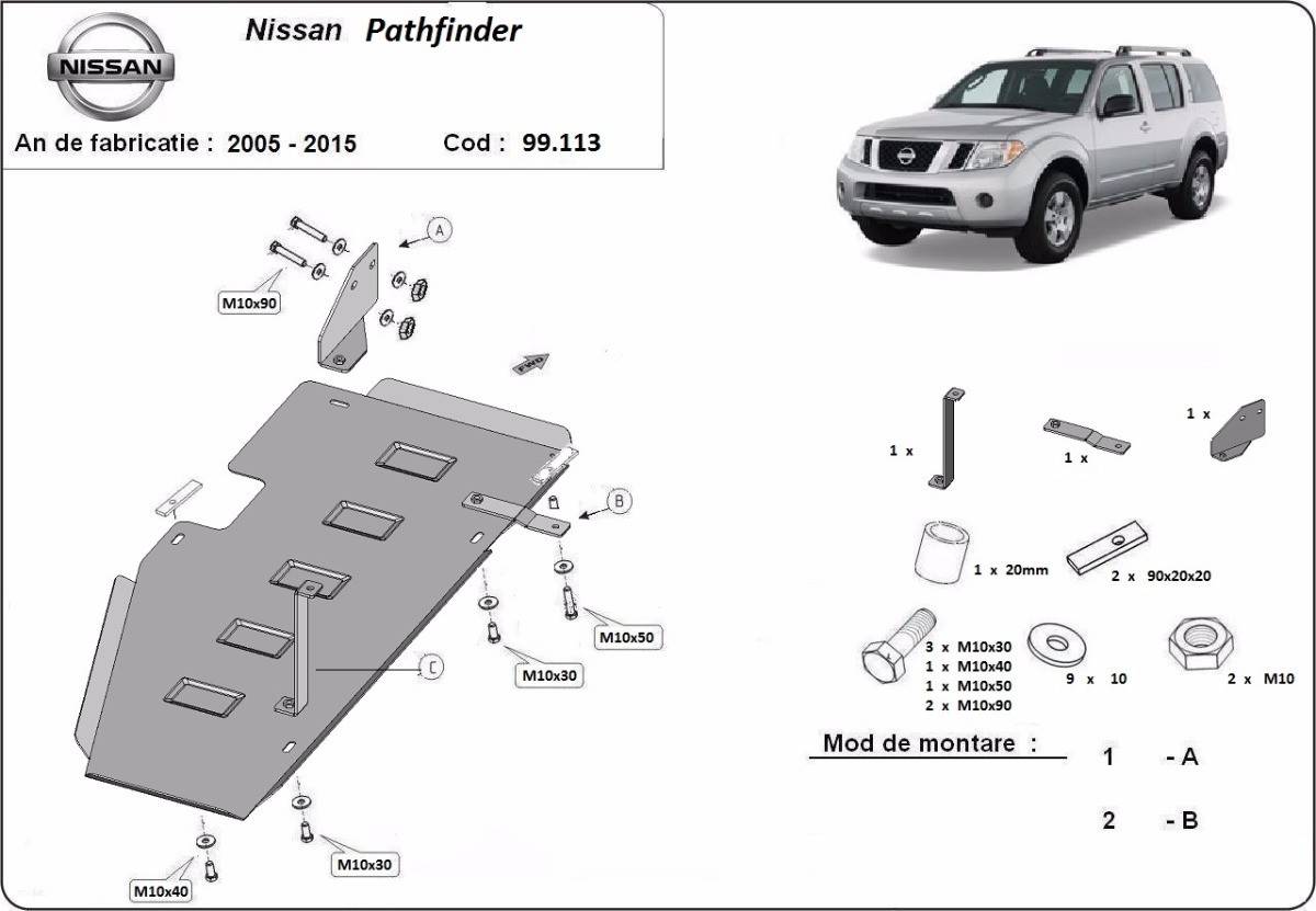 Protección del Depósito de Combustible Nissan Pathfinder D40 (2005-2015)