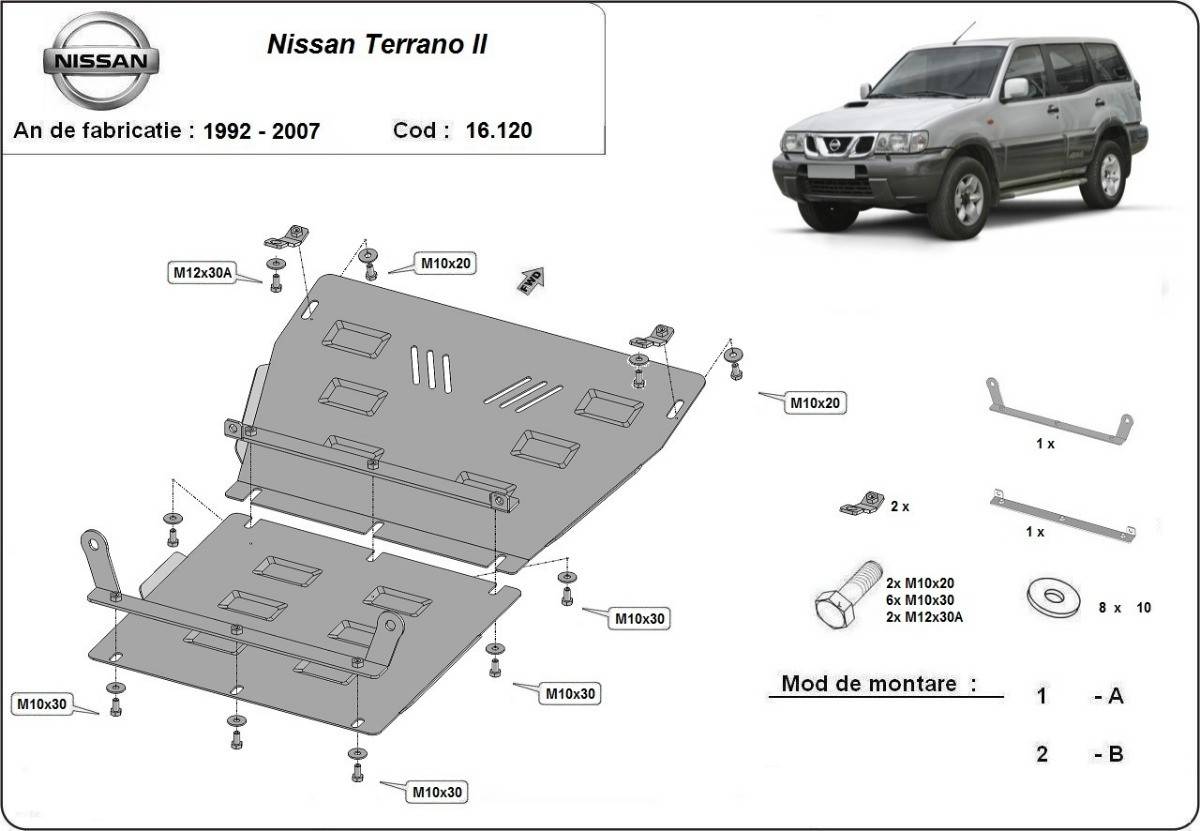 Cubre cárter metálico Nissan Terrano II (1992-2007) a medida