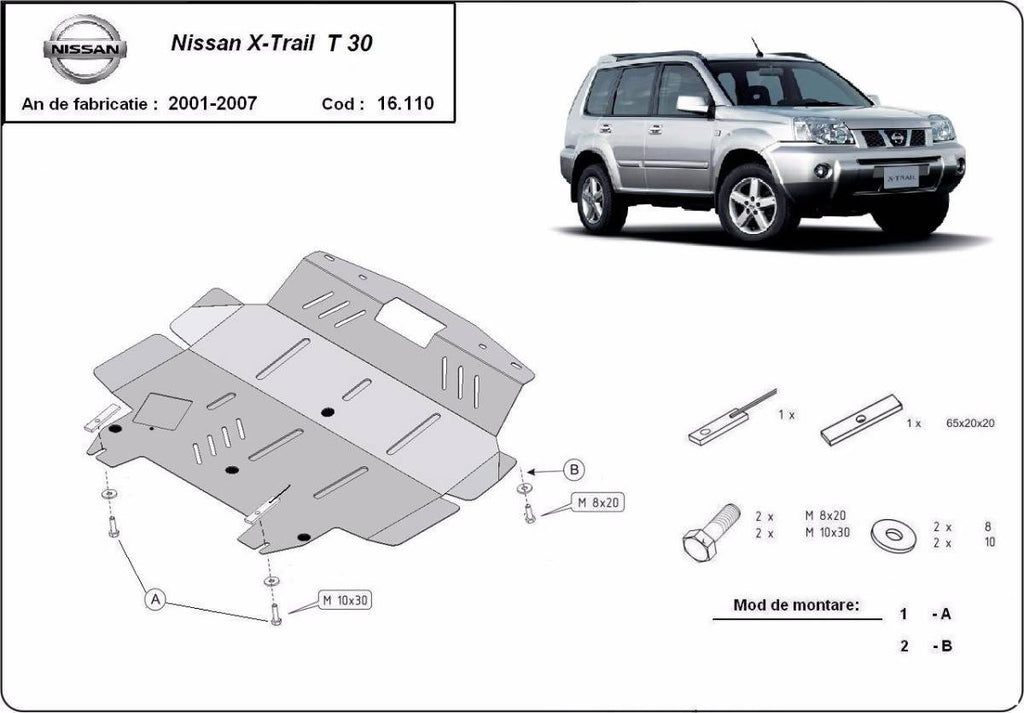 Cubre cárter metálico Nissan X-Trail T30 (2001-2007) a medida