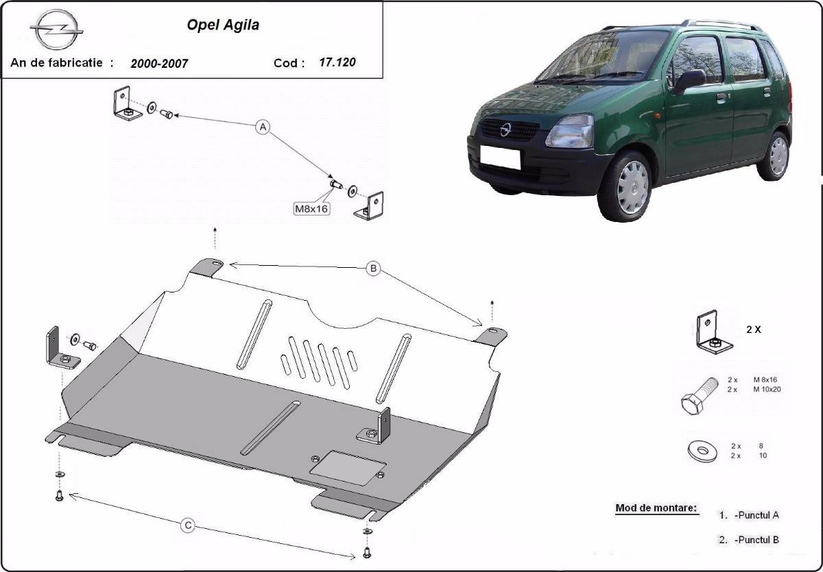 Cubre cárter metálico Opel Agila (H00) (2000-2007) a medida