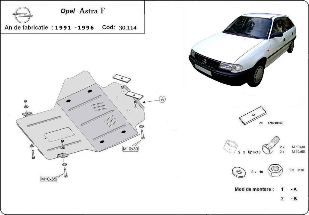 Cubre cárter metálico Opel Astra F (1991-1996) a medida