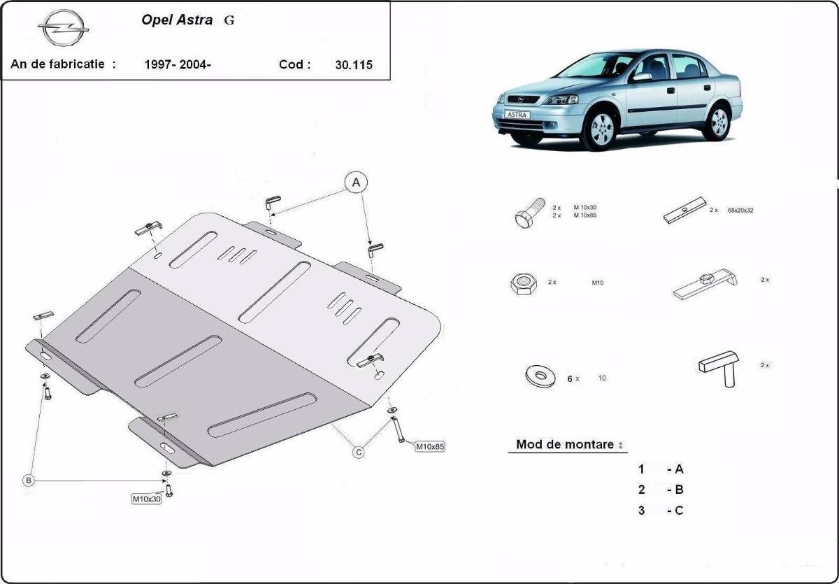 Cubre cárter metálico Opel Astra G (1997-2004) a medida