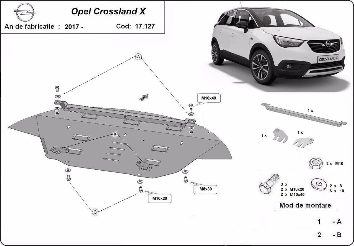 Cubre cárter metálico Opel Crossland X (2017-2022) a medida