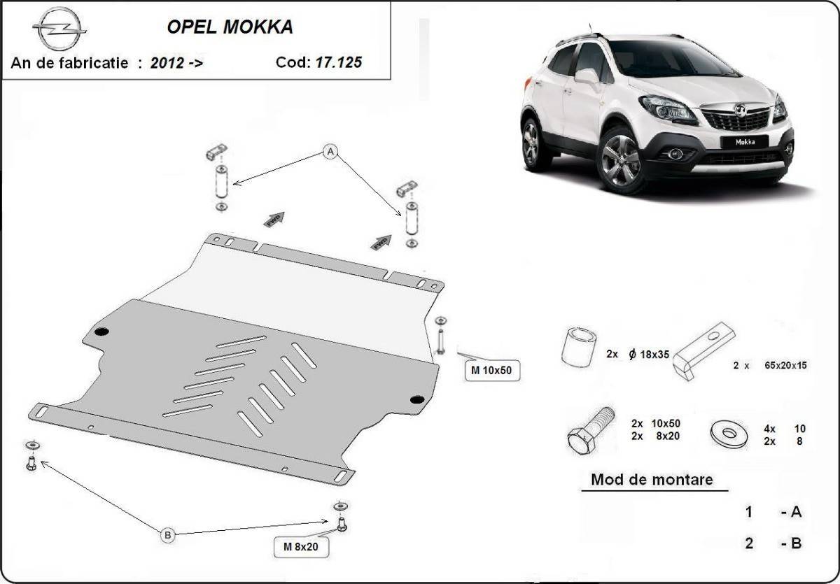 Cubre cárter metálico Opel Mokka (2012-2019) a medida