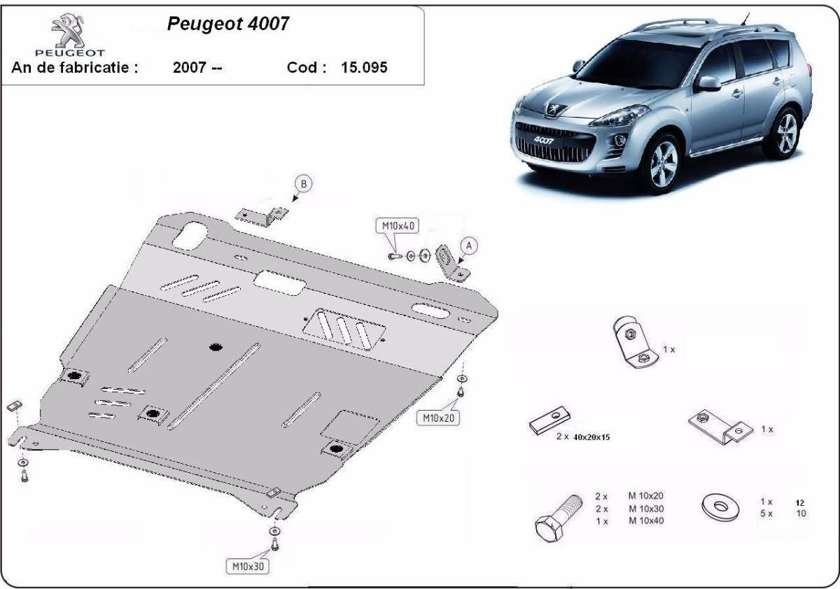 Cubre cárter metálico Peugeot 4007 (2007-2022) a medida