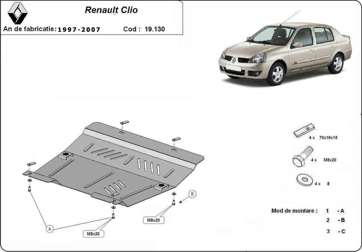 Cubre cárter metálico Renault Clio 2 (1997-2007) a medida
