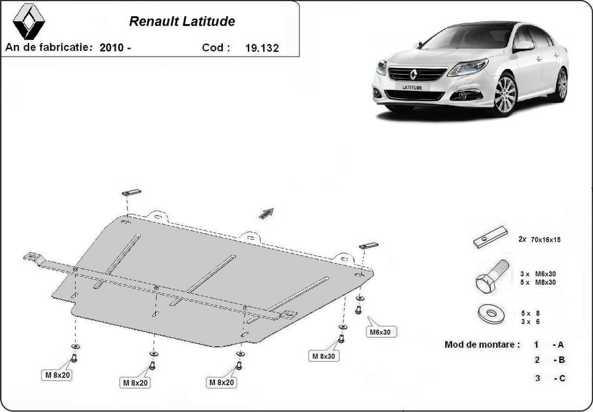 Cubre cárter metálico Renault Latitude (2010-2015) a medida