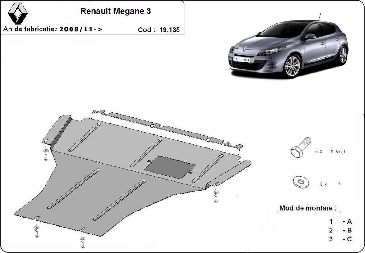 Cubre cárter metálico Renault Mégane 3 (2008-2016) a medida
