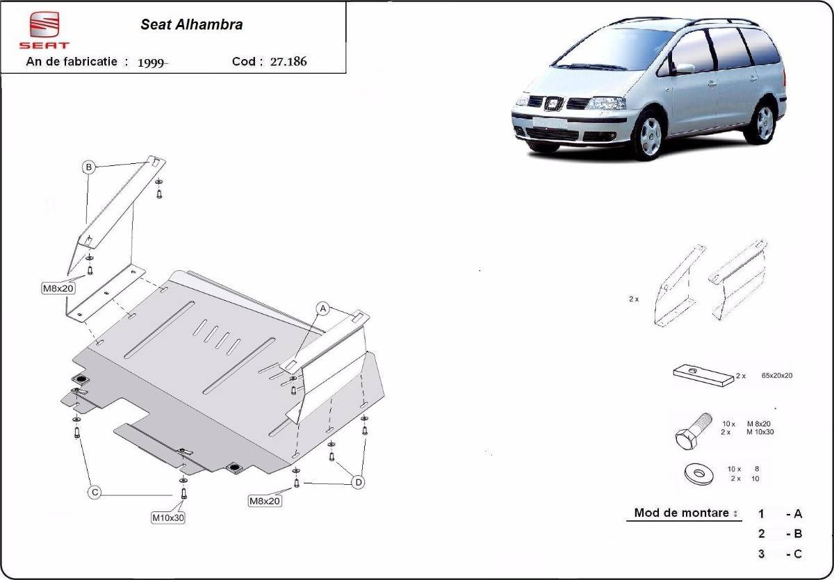 Cubre cárter metálico Seat Alhambra (1999-2010) a medida