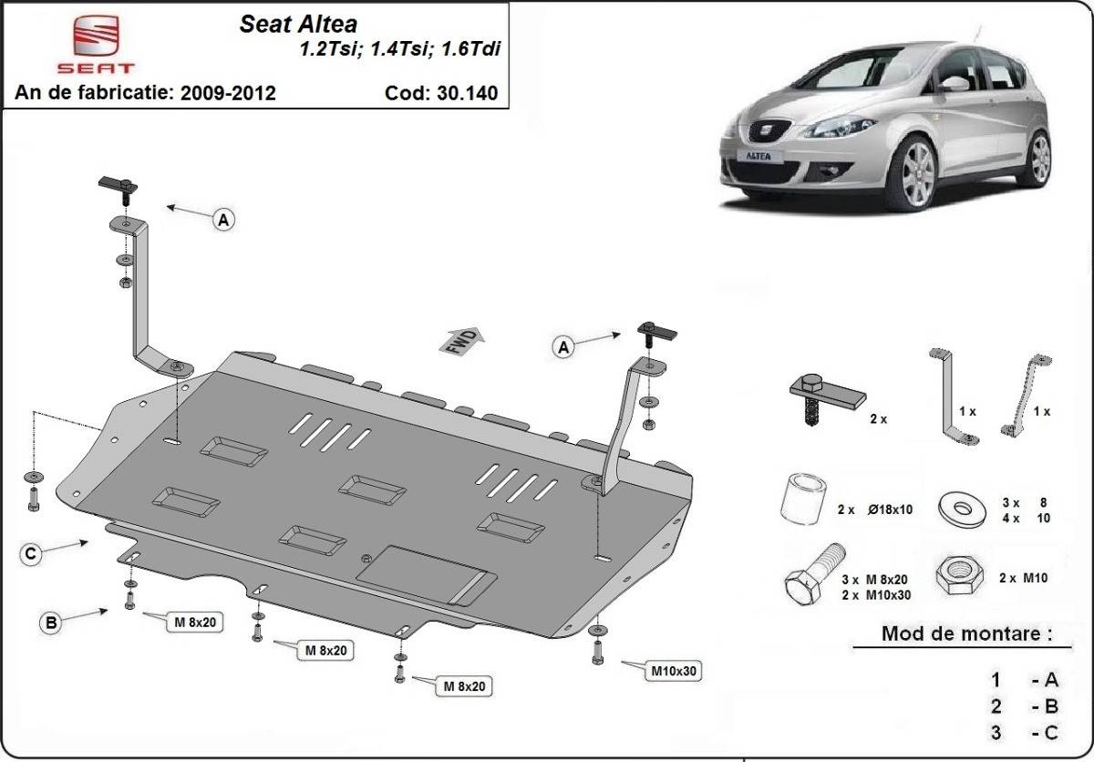 Cubre cárter metálico Seat Altea (2010-2015) a medida
