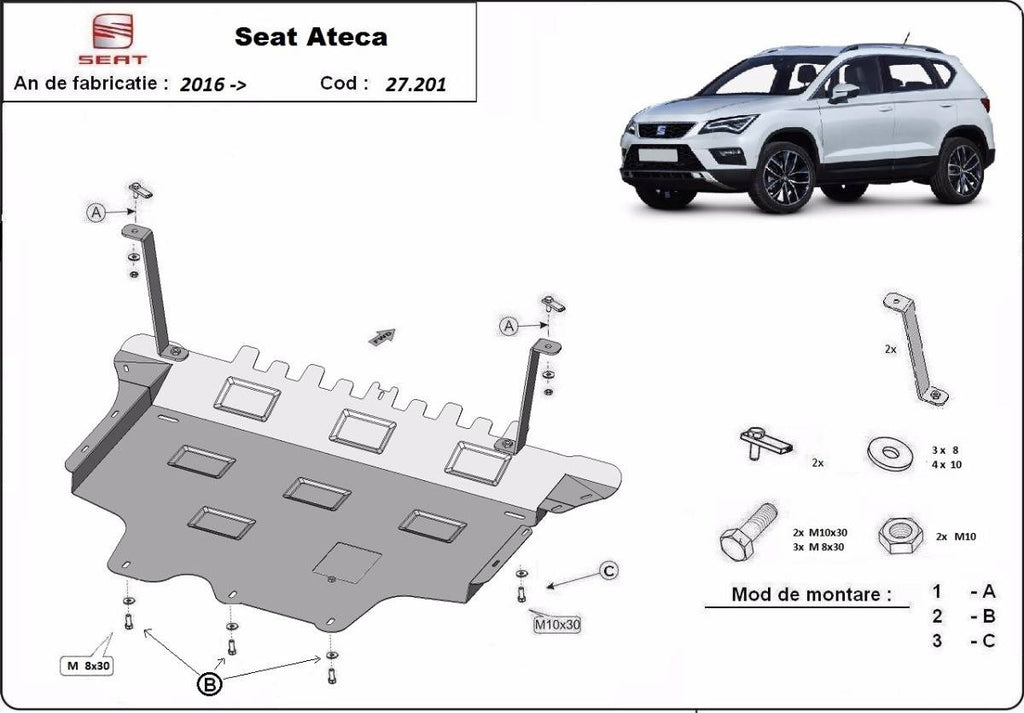 Cubre cárter metálico Seat Ateca (2016-2022) a medida