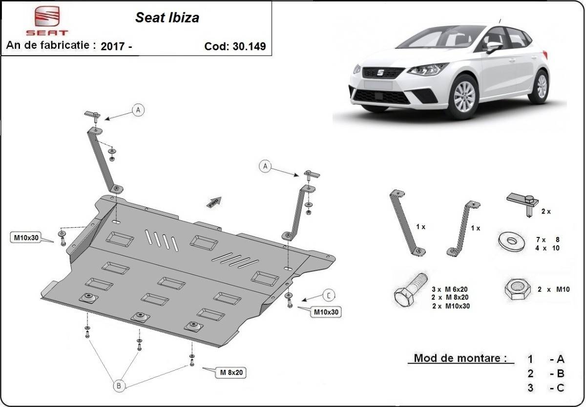 Cubre cárter metálico Seat Ibiza (2017-2022) a medida