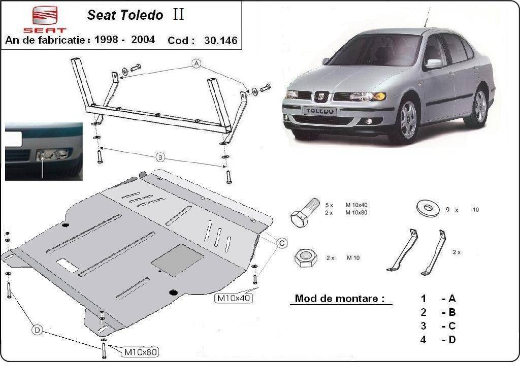 Cubre cárter metálico Seat Toledo 2 (1998-2004) a medida