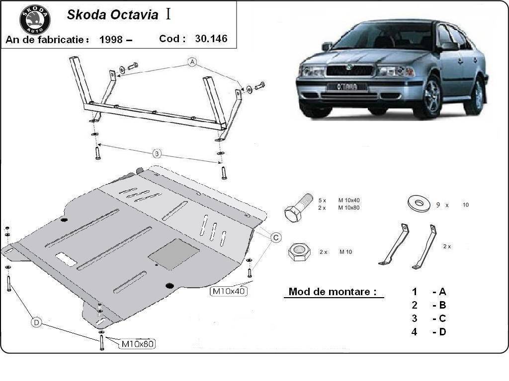 Cubre cárter metálico Skoda Octavia Tour (1998-2010) a medida