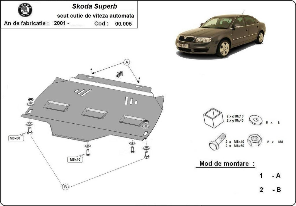 Protección de Caja de Cambios Skoda Superb (2001-2008)