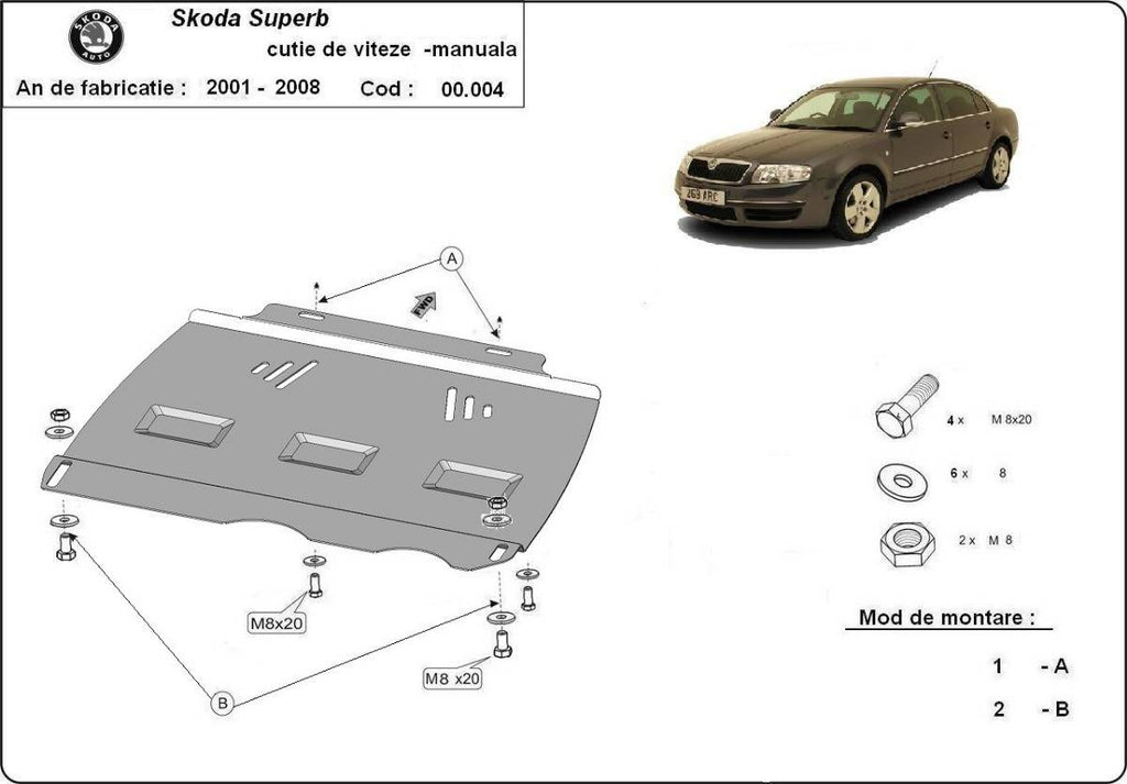 Protección de Caja de Cambios Manuale Skoda Superb (2001-2008)