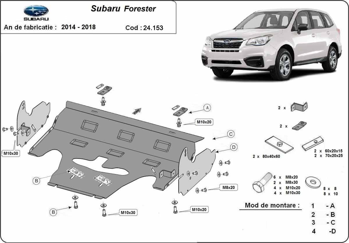 Cubre cárter metálico Subaru Forester 4 (2014-2018) a medida
