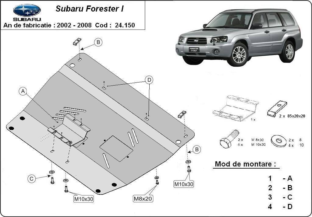 Cubre cárter metálico Subaru Forester 2 (2002-2008) a medida