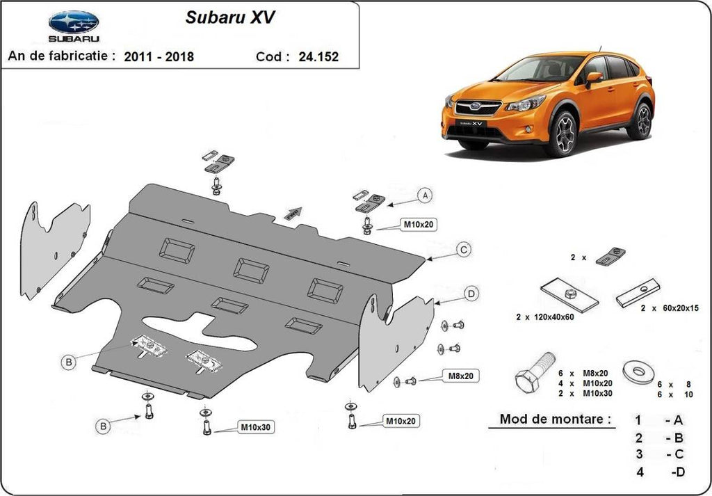 Cubre cárter metálico Subaru XV (2011-2017) a medida