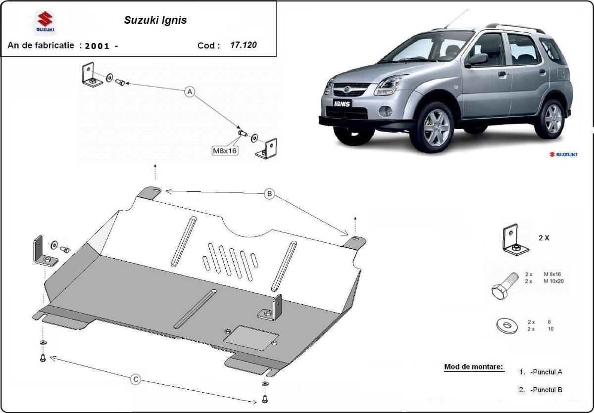 Cubre cárter metálico Suzuki Ignis (2001-2016) a medida