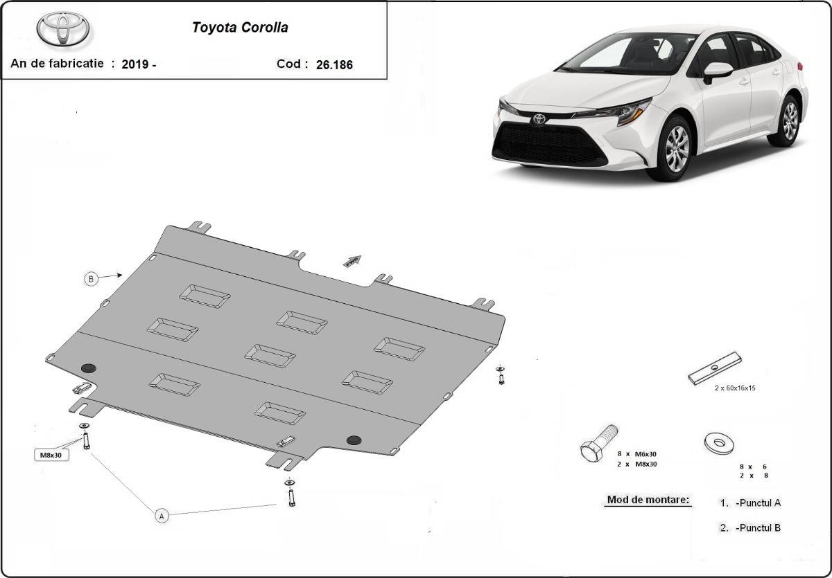 Cubre cárter metálico Toyota Corolla (2019-2022) a medida