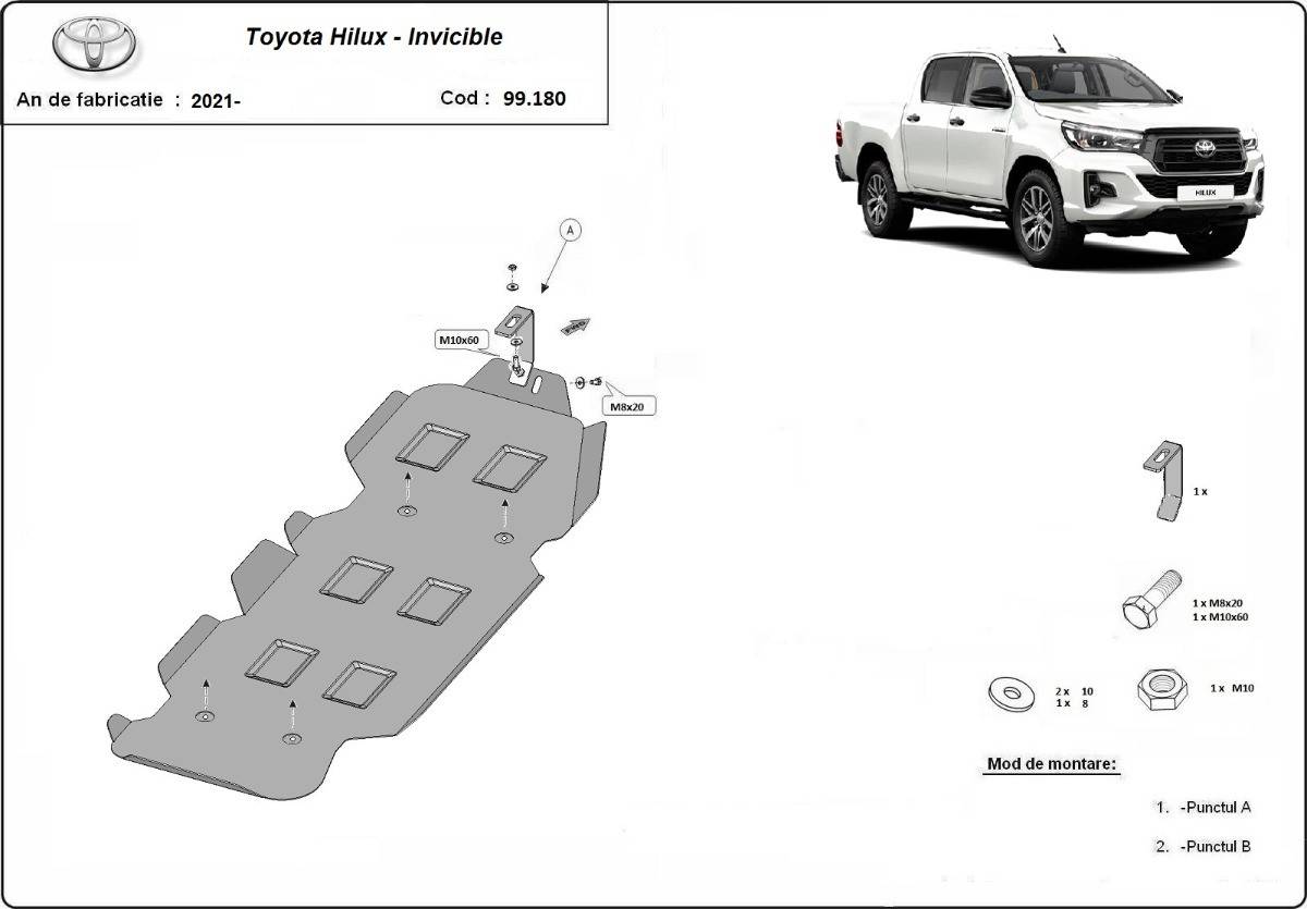 Protección del Depósito de Combustible Toyota Hilux Invincible (2021-2022)
