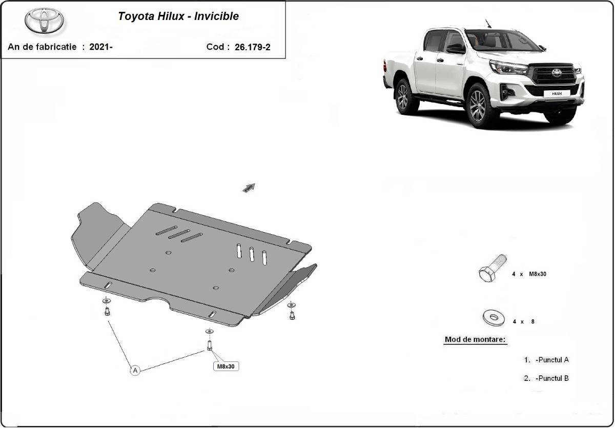 Cubre cárter Aluminio Toyota Hilux Invincible "26.1792ALU" (2021-2022) a medida