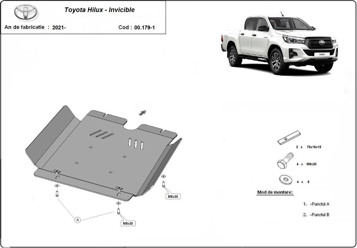 Protección Aluminio del Caja de Cambios Toyota Hilux Invincible "00.1791ALU" (2021-2022)