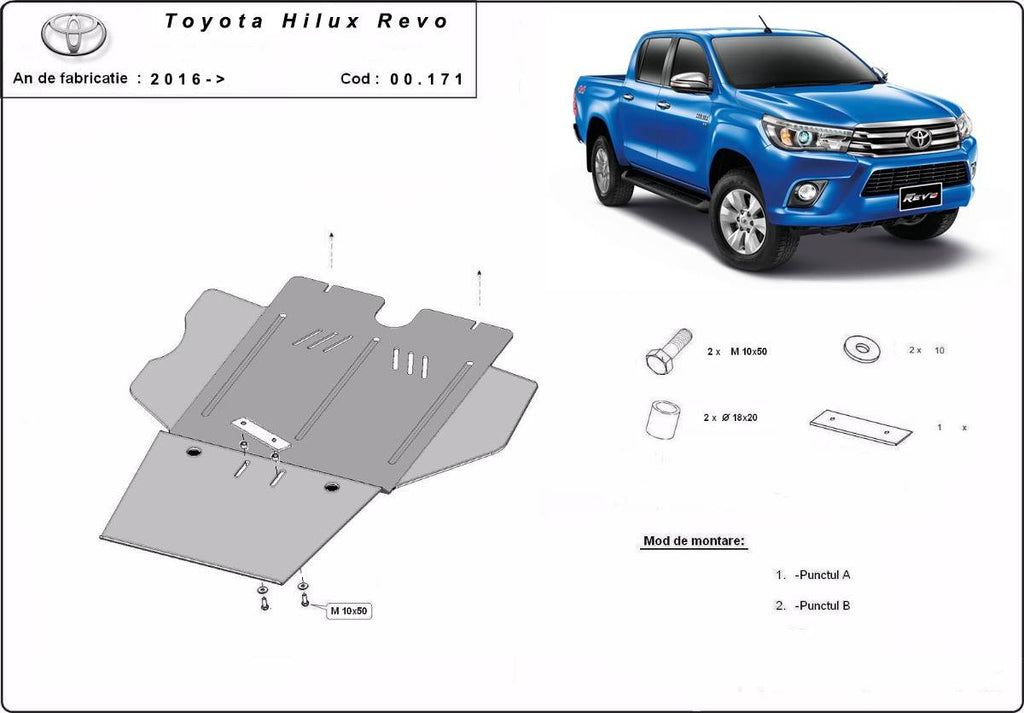 Protección de Caja de Cambios Toyota Hilux Revo (2016-2022)