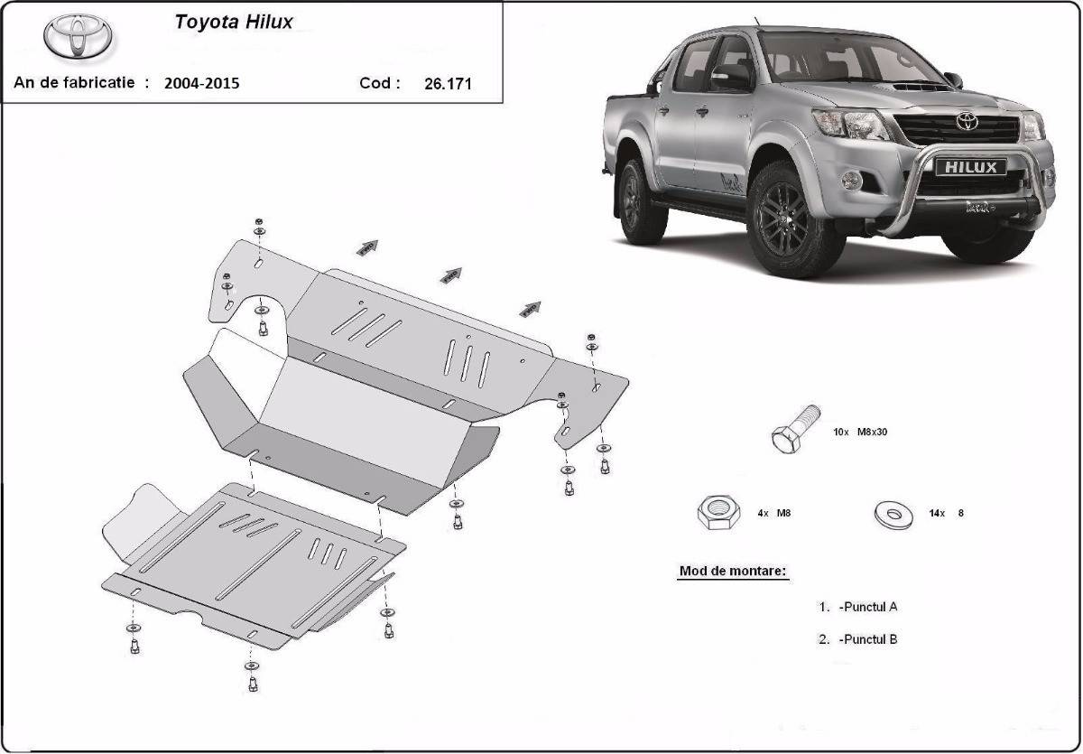Cubre cárter metálico Toyota Hilux (2004-2015) a medida