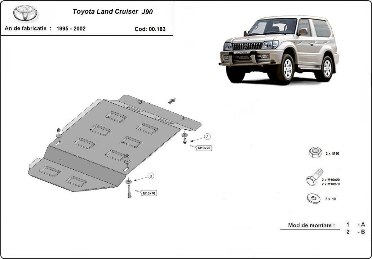 Protección de Caja de Cambios Toyota Land Cruiser J90 - Solo Para SWB (1995-2002)