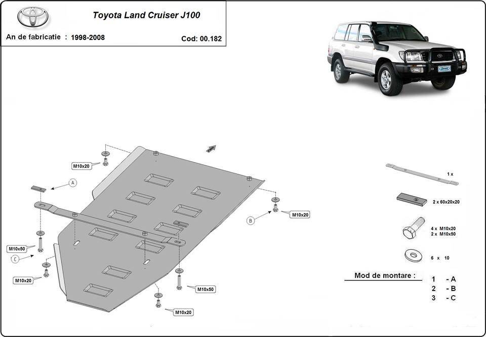 Protección de Caja de Cambios Toyota Land Cruiser J100 (1998-2008)