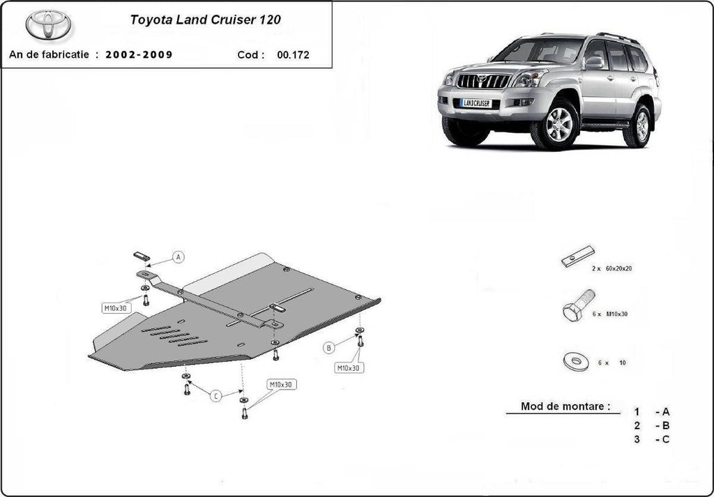 Protección de Caja de Cambios Toyota Land Cruiser J120 (2002-2009)
