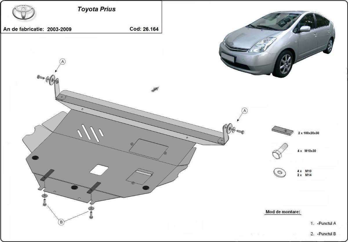 Cubre cárter metálico Toyota Prius (2003-2009) a medida