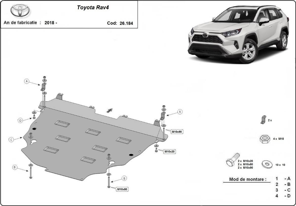 Cubre cárter metálico Toyota Rav4 (2018-actualidad) a medida