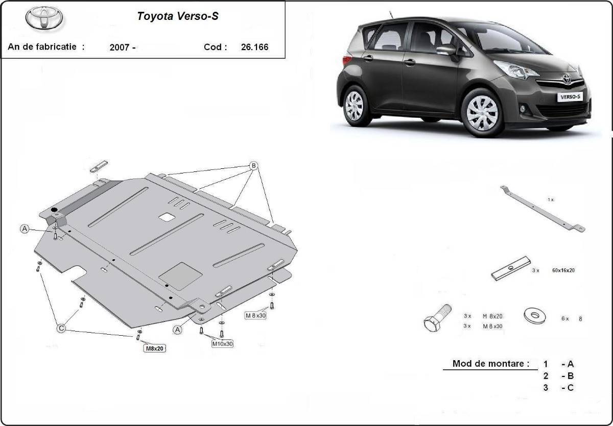 Cubre cárter metálico Toyota Verso (2009-2019) a medida