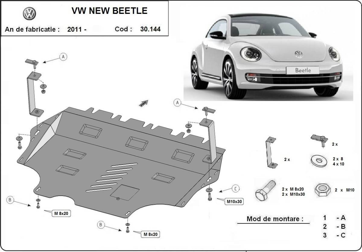Cubre cárter metálico Volkswagen New Beetle (2011-2017) a medida