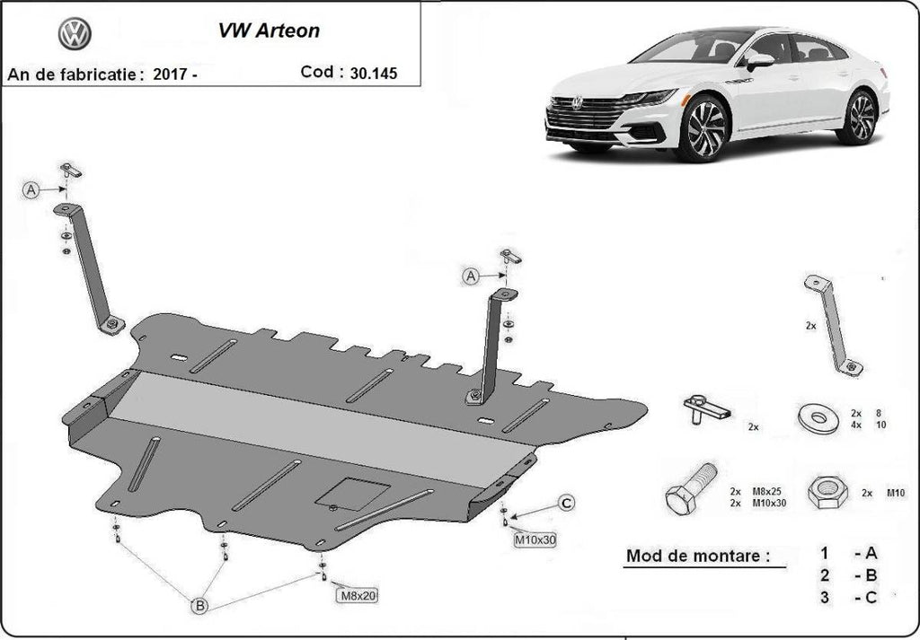 Cubre cárter metálico Volkswagen Passat Alltrack - Caja de Cambios Manual (2015-2022) a medida