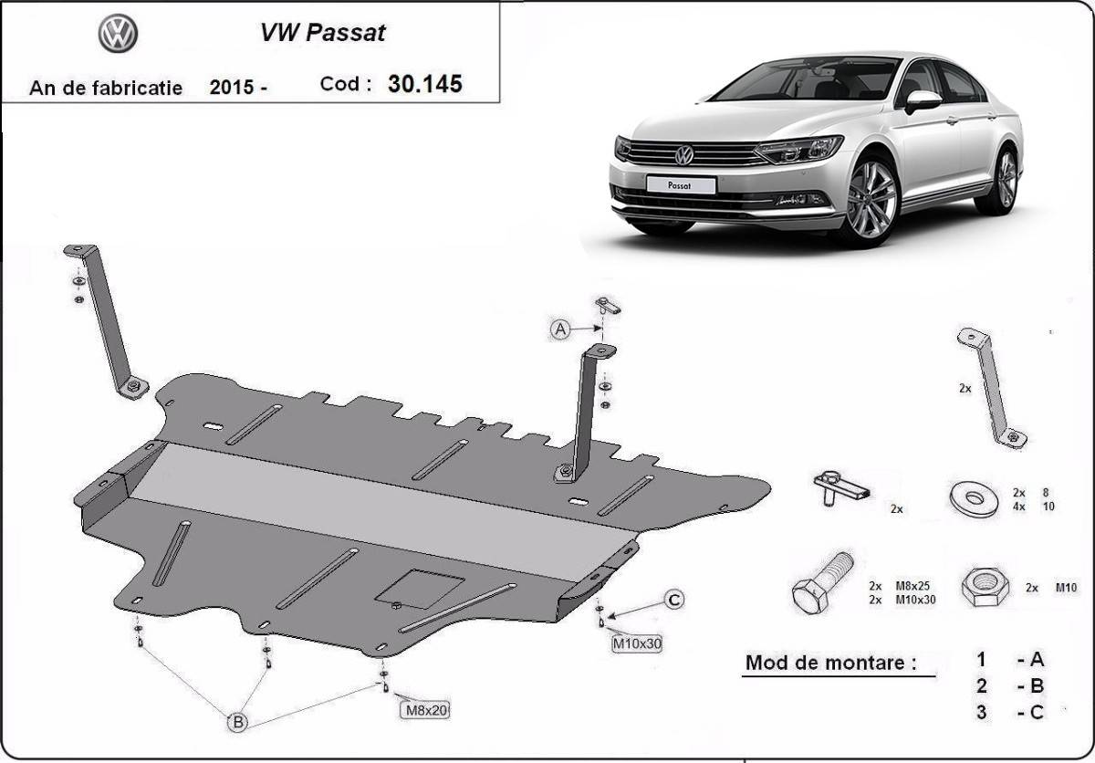 Cubre cárter metálico Volkswagen Passat B8 - Caja de Cambios Manual (2015-2022) a medida