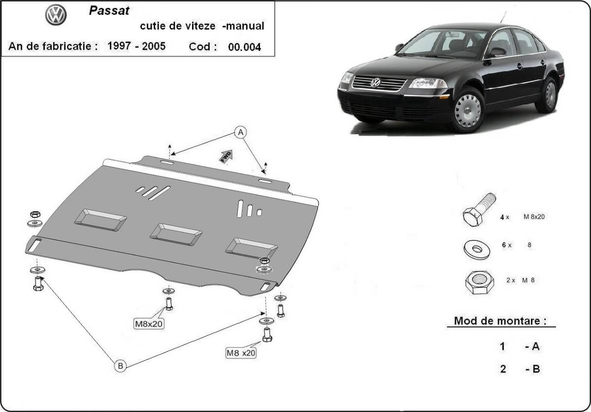 Protección de Caja de Cambios Manuale Volkswagen Passat B5, B5.5 (1997-2005)