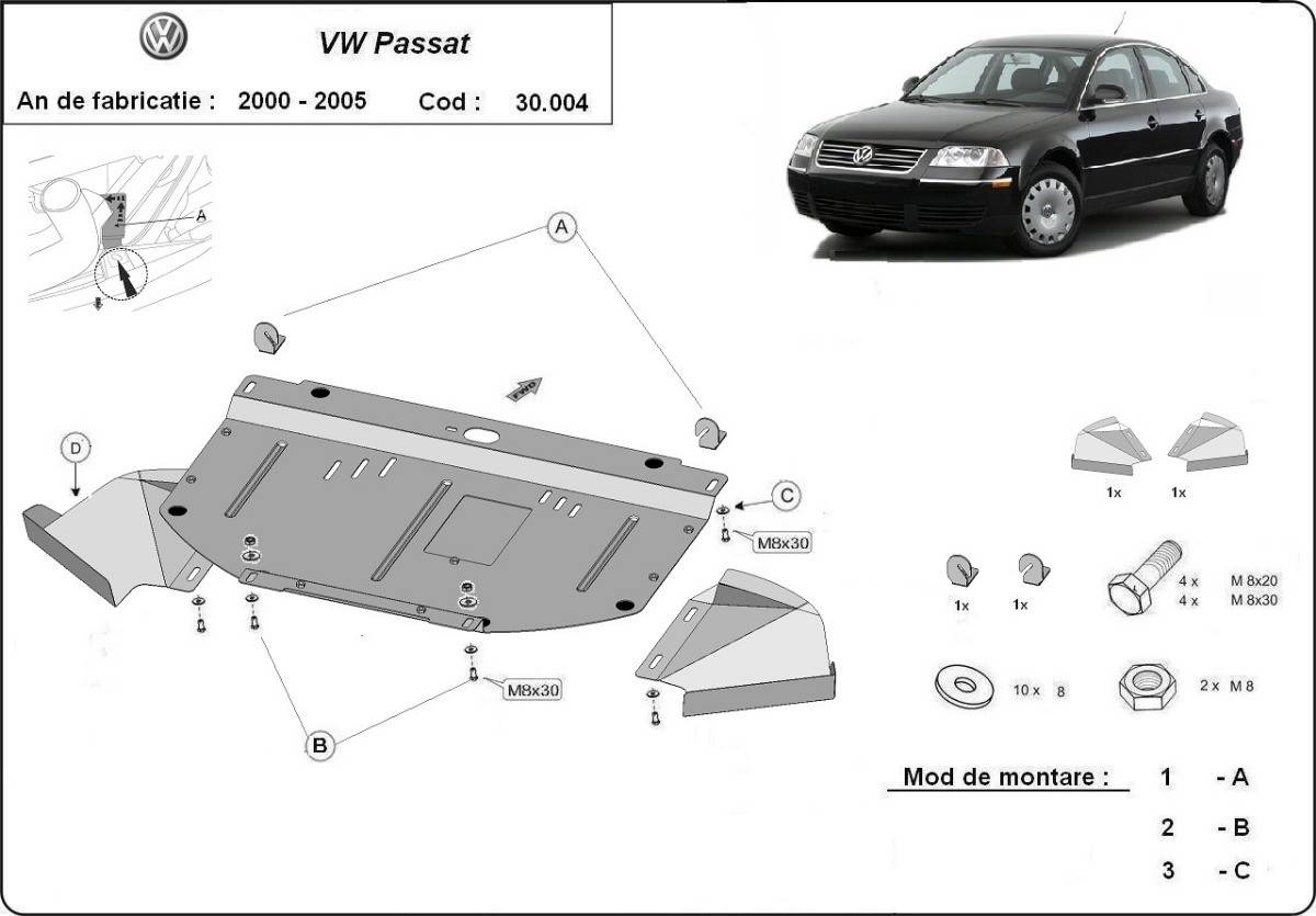 Cubre cárter metálico Volkswagen Passat B5.5 (2001-2005) a medida