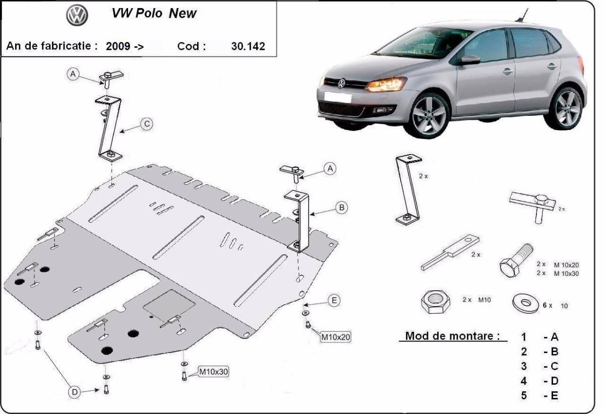 Cubre cárter metálico Volkswagen Polo (2009-2017) a medida