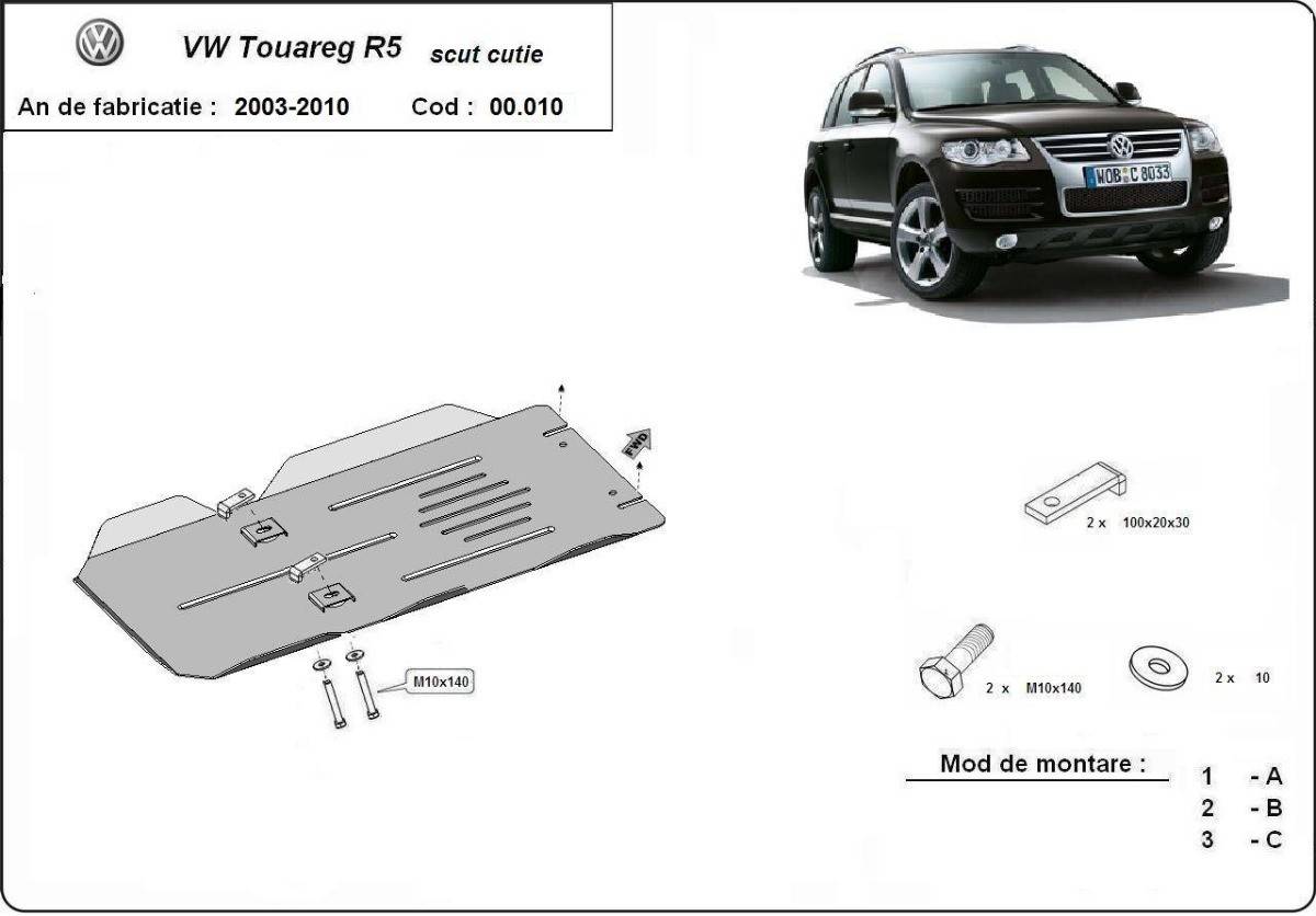 Protección de Caja de Cambios Automat Volkswagen Touareg 7L (2003-2010)