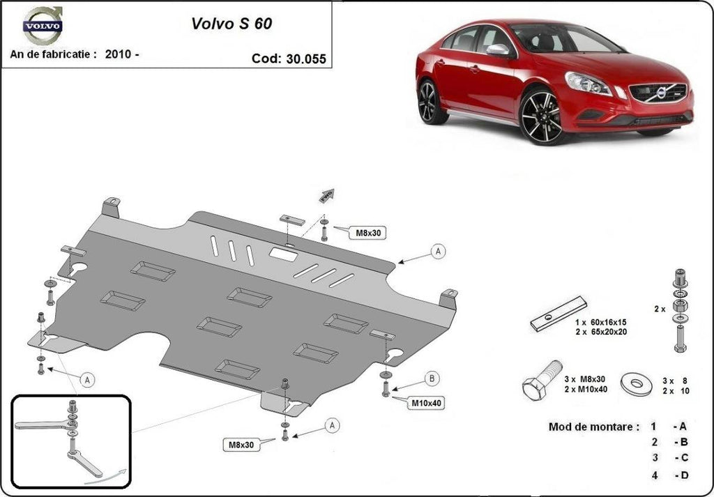 Cubre cárter metálico Volvo S60 (2010-2018) a medida