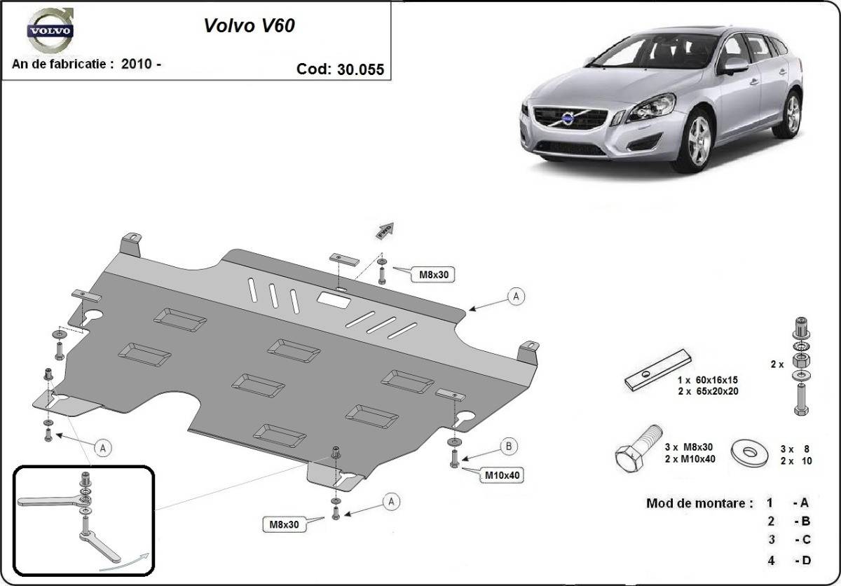 Cubre cárter metálico Volvo V60 (2010-2018) a medida