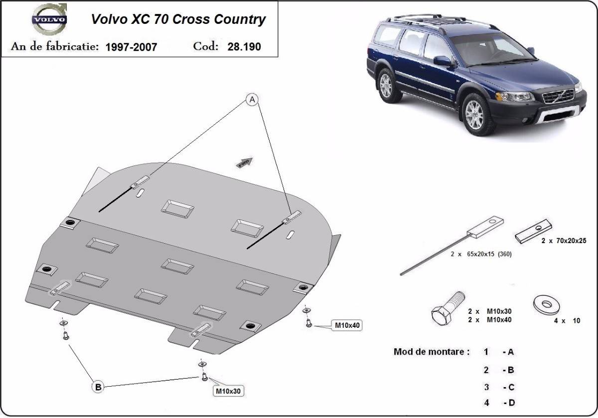 Cubre cárter metálico Volvo XC70 Cross Country (1997-2007) a medida