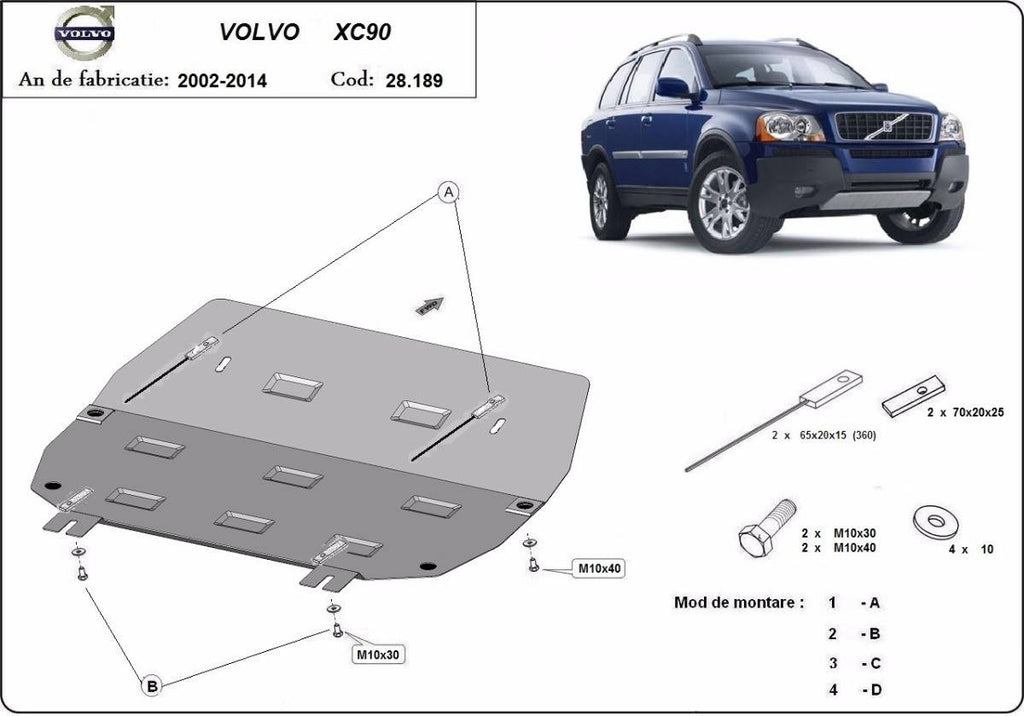 Cubre cárter metálico Volvo XC90 (2002-2014) a medida