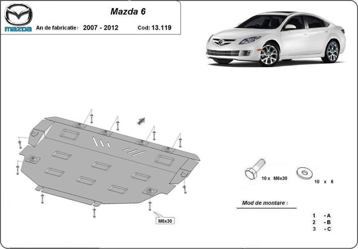 Cubre cárter metálico Mazda 6 (2007-2012) a medida
