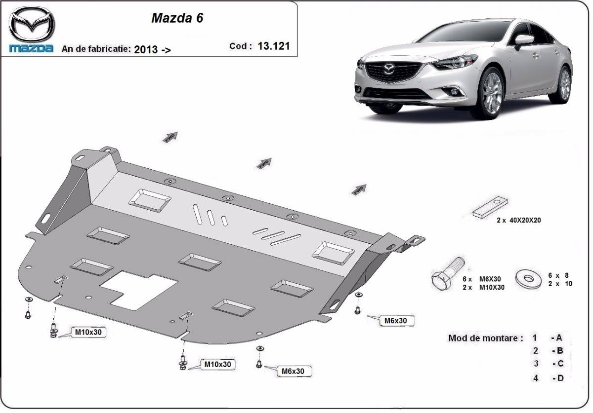 Cubre cárter metálico Mazda 6 (2013-2022) a medida