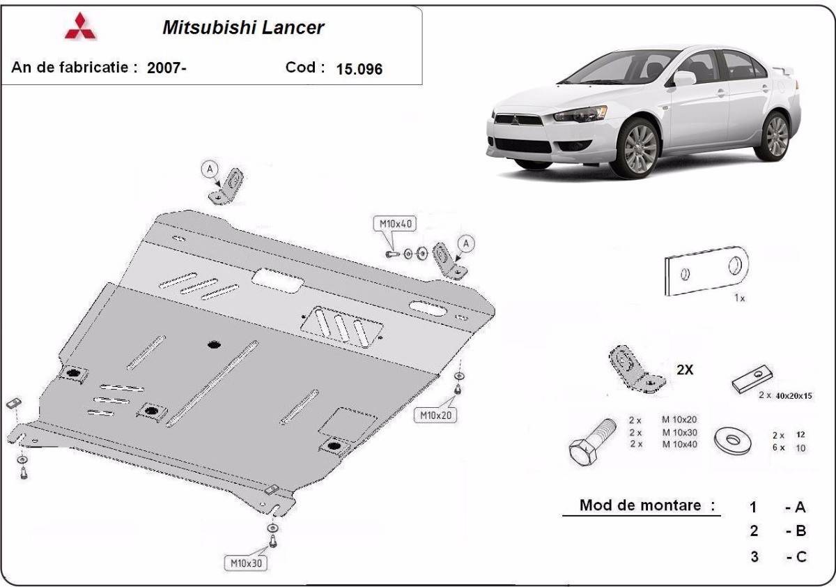 Cubre cárter metálico Mitsubishi Lancer (2007-2017) a medida